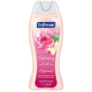 Softsoap Exfoliating Pink Rose & Sweet Vanilla Body Wash 20oz (591ml)